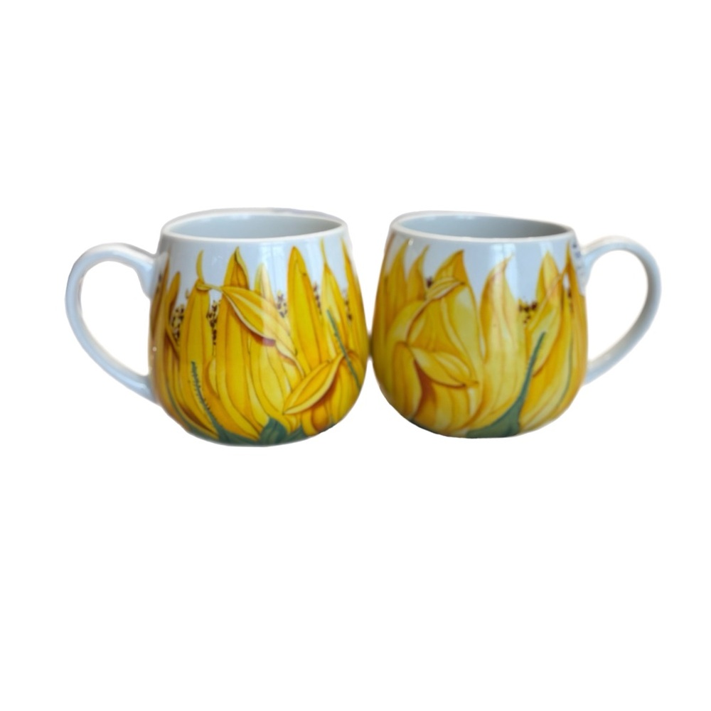 Konitz Sunflower Bloom Porcelain Mug Set of 2